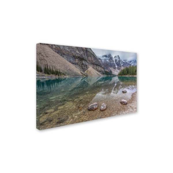 Pierre Leclerc 'Calm Moraine Lake ' Canvas Art,22x32